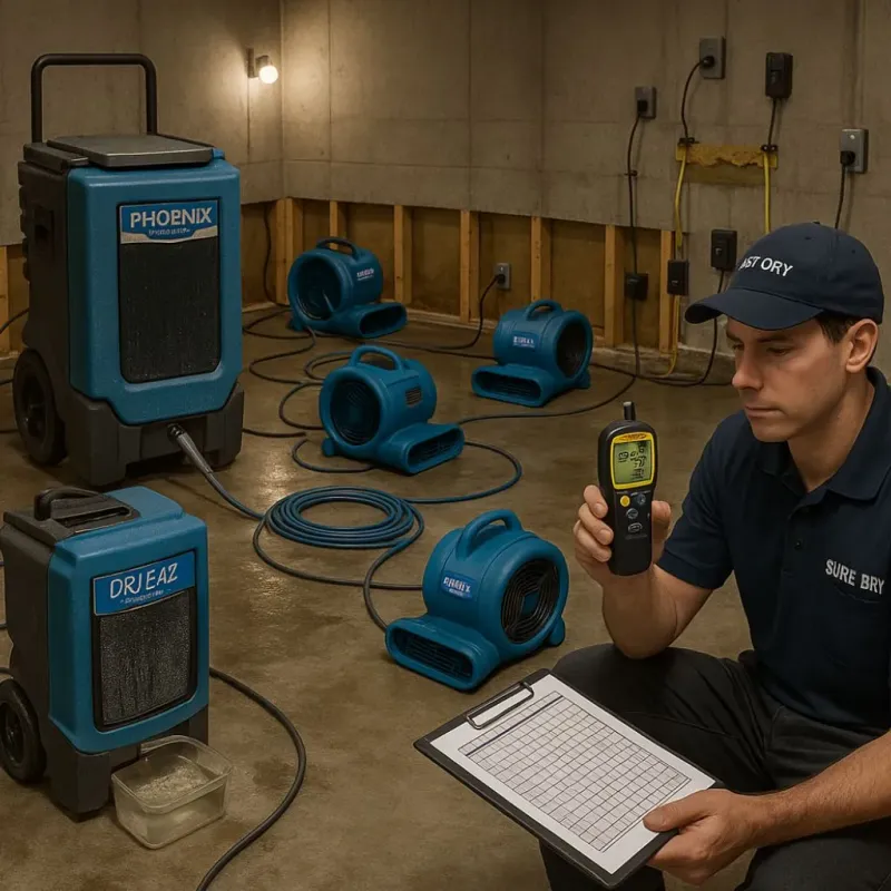 Structural Drying and Dehumidification process in Gaston County, NC